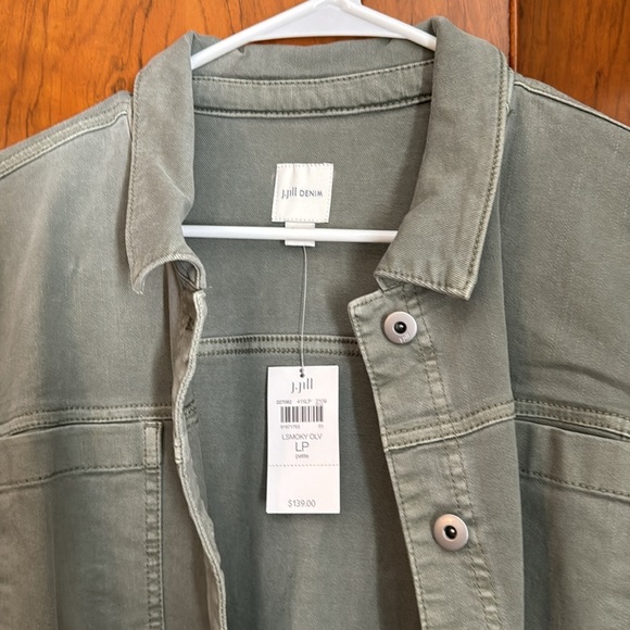 J Jill brand new, Light green stretch denim long jacket LP - Picture 2 of 5